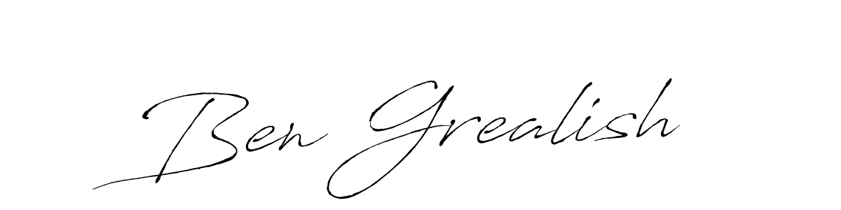 How to make Ben Grealish name signature. Use Antro_Vectra style for creating short signs online. This is the latest handwritten sign. Ben Grealish signature style 6 images and pictures png