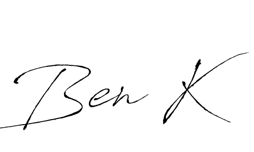 Ben K stylish signature style. Best Handwritten Sign (Antro_Vectra) for my name. Handwritten Signature Collection Ideas for my name Ben K. Ben K signature style 6 images and pictures png