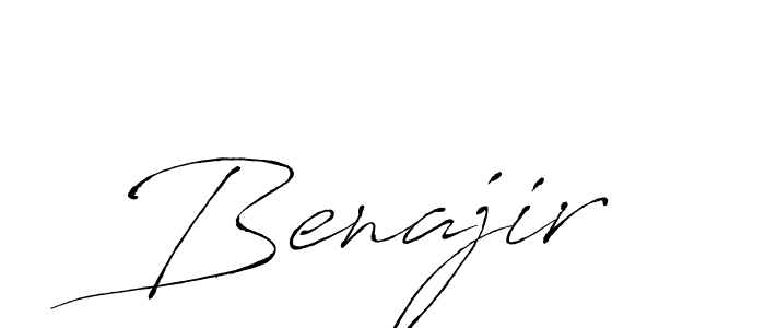 Design your own signature with our free online signature maker. With this signature software, you can create a handwritten (Antro_Vectra) signature for name Benajir. Benajir signature style 6 images and pictures png