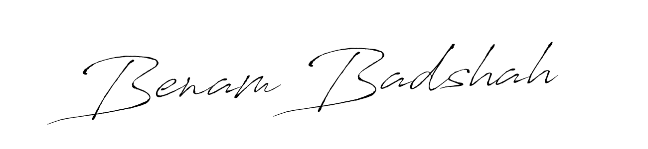 Benam Badshah stylish signature style. Best Handwritten Sign (Antro_Vectra) for my name. Handwritten Signature Collection Ideas for my name Benam Badshah. Benam Badshah signature style 6 images and pictures png