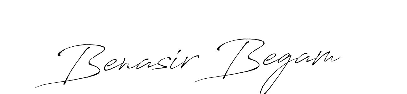 How to make Benasir Begam name signature. Use Antro_Vectra style for creating short signs online. This is the latest handwritten sign. Benasir Begam signature style 6 images and pictures png