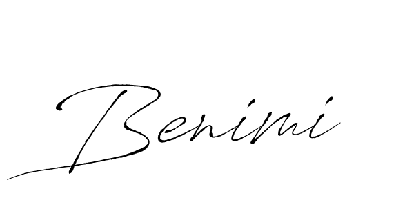 Antro_Vectra is a professional signature style that is perfect for those who want to add a touch of class to their signature. It is also a great choice for those who want to make their signature more unique. Get Benimi name to fancy signature for free. Benimi signature style 6 images and pictures png