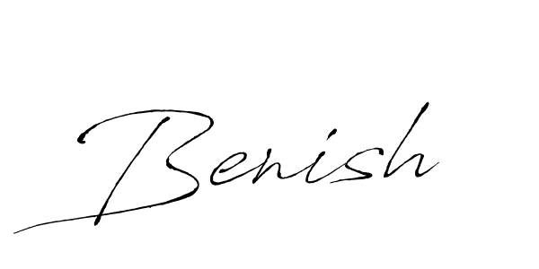 Use a signature maker to create a handwritten signature online. With this signature software, you can design (Antro_Vectra) your own signature for name Benish. Benish signature style 6 images and pictures png