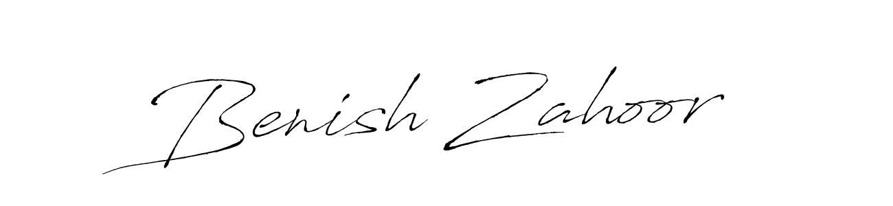 Also we have Benish Zahoor name is the best signature style. Create professional handwritten signature collection using Antro_Vectra autograph style. Benish Zahoor signature style 6 images and pictures png