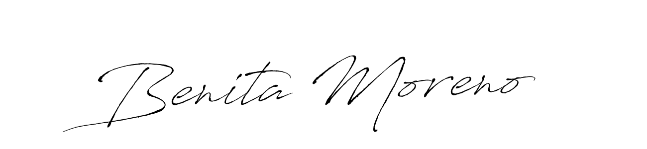 The best way (Antro_Vectra) to make a short signature is to pick only two or three words in your name. The name Benita Moreno include a total of six letters. For converting this name. Benita Moreno signature style 6 images and pictures png