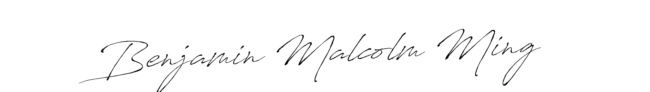 Benjamin Malcolm Ming stylish signature style. Best Handwritten Sign (Antro_Vectra) for my name. Handwritten Signature Collection Ideas for my name Benjamin Malcolm Ming. Benjamin Malcolm Ming signature style 6 images and pictures png