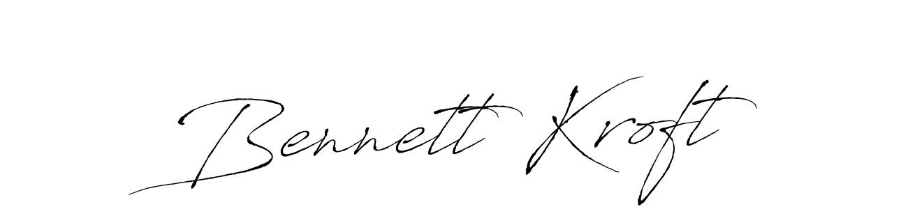Similarly Antro_Vectra is the best handwritten signature design. Signature creator online .You can use it as an online autograph creator for name Bennett Kroft. Bennett Kroft signature style 6 images and pictures png