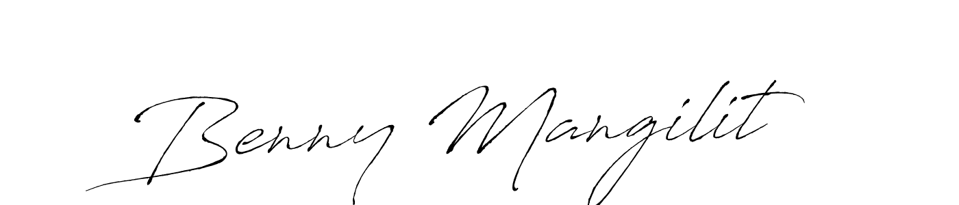 The best way (Antro_Vectra) to make a short signature is to pick only two or three words in your name. The name Benny Mangilit include a total of six letters. For converting this name. Benny Mangilit signature style 6 images and pictures png