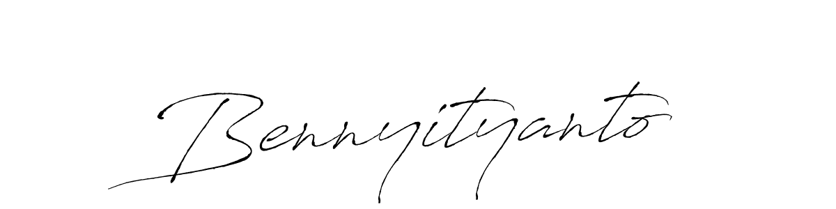 The best way (Antro_Vectra) to make a short signature is to pick only two or three words in your name. The name Bennyityanto include a total of six letters. For converting this name. Bennyityanto signature style 6 images and pictures png