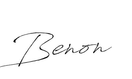 Benon stylish signature style. Best Handwritten Sign (Antro_Vectra) for my name. Handwritten Signature Collection Ideas for my name Benon. Benon signature style 6 images and pictures png