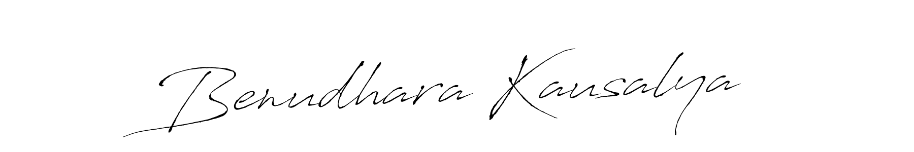 How to make Benudhara Kausalya name signature. Use Antro_Vectra style for creating short signs online. This is the latest handwritten sign. Benudhara Kausalya signature style 6 images and pictures png