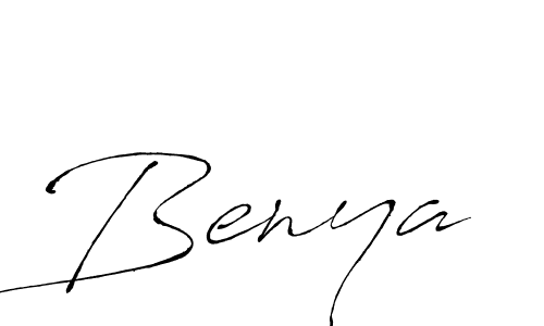 Use a signature maker to create a handwritten signature online. With this signature software, you can design (Antro_Vectra) your own signature for name Benya. Benya signature style 6 images and pictures png