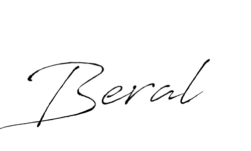 Make a beautiful signature design for name Beral. With this signature (Antro_Vectra) style, you can create a handwritten signature for free. Beral signature style 6 images and pictures png