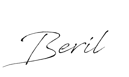 Make a beautiful signature design for name Beril. With this signature (Antro_Vectra) style, you can create a handwritten signature for free. Beril signature style 6 images and pictures png