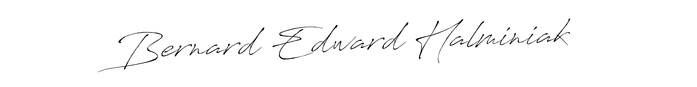 How to make Bernard Edward Halminiak name signature. Use Antro_Vectra style for creating short signs online. This is the latest handwritten sign. Bernard Edward Halminiak signature style 6 images and pictures png