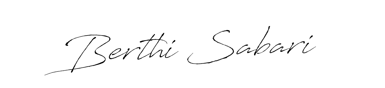 How to make Berthi Sabari name signature. Use Antro_Vectra style for creating short signs online. This is the latest handwritten sign. Berthi Sabari signature style 6 images and pictures png