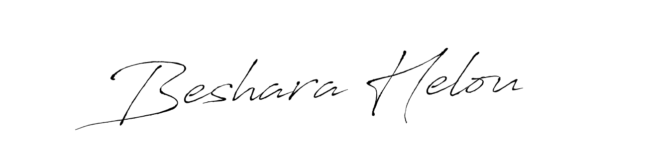 Design your own signature with our free online signature maker. With this signature software, you can create a handwritten (Antro_Vectra) signature for name Beshara Helou. Beshara Helou signature style 6 images and pictures png