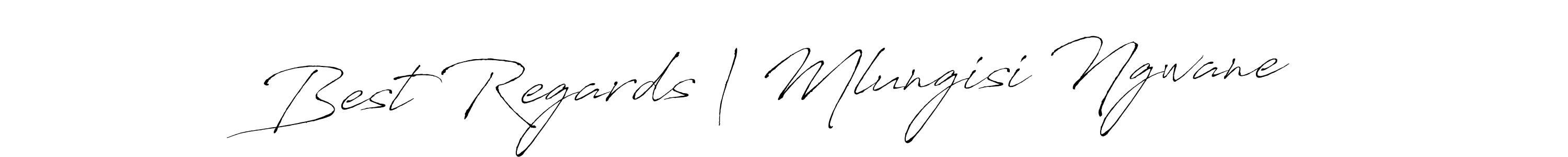 How to make Best Regards | Mlungisi Ngwane name signature. Use Antro_Vectra style for creating short signs online. This is the latest handwritten sign. Best Regards | Mlungisi Ngwane signature style 6 images and pictures png