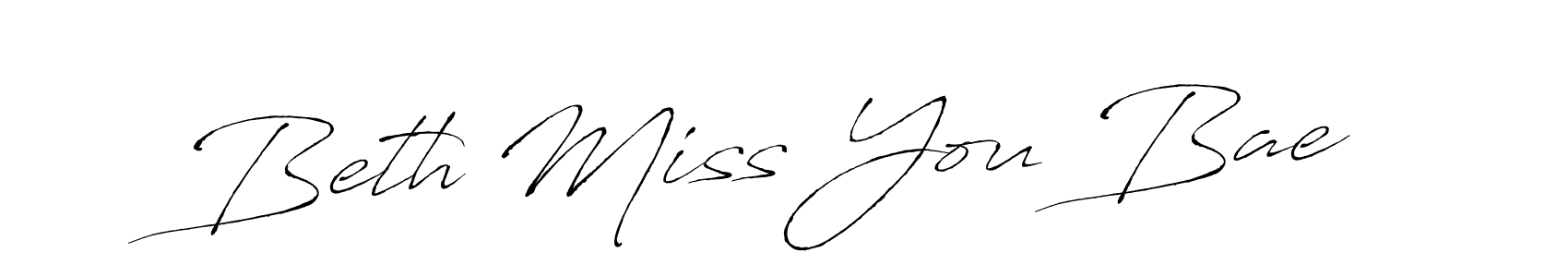 How to make Beth Miss You Bae name signature. Use Antro_Vectra style for creating short signs online. This is the latest handwritten sign. Beth Miss You Bae signature style 6 images and pictures png