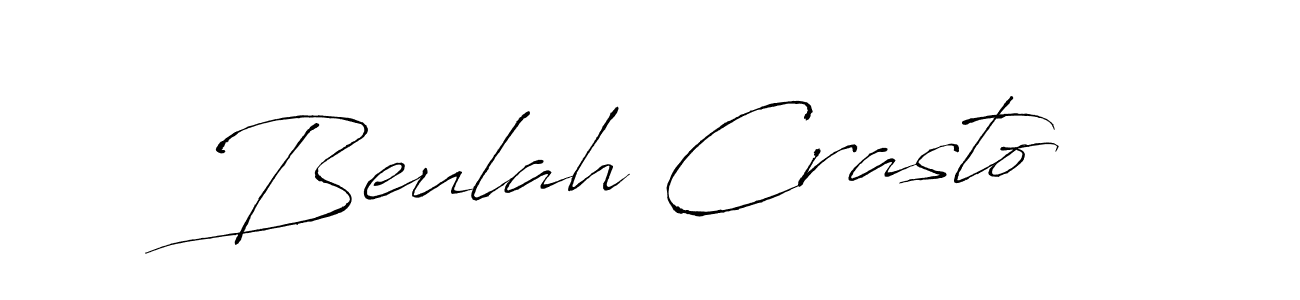 Create a beautiful signature design for name Beulah Crasto. With this signature (Antro_Vectra) fonts, you can make a handwritten signature for free. Beulah Crasto signature style 6 images and pictures png