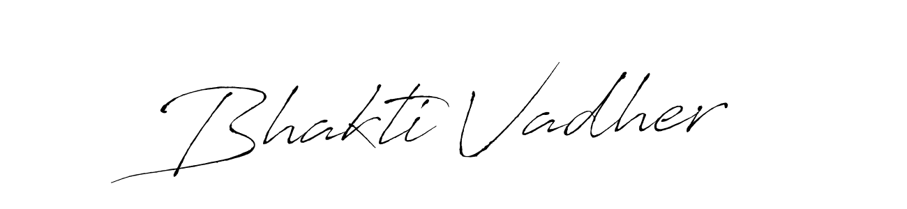 Make a beautiful signature design for name Bhakti Vadher. With this signature (Antro_Vectra) style, you can create a handwritten signature for free. Bhakti Vadher signature style 6 images and pictures png
