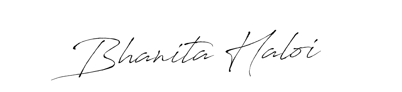 The best way (Antro_Vectra) to make a short signature is to pick only two or three words in your name. The name Bhanita Haloi include a total of six letters. For converting this name. Bhanita Haloi signature style 6 images and pictures png