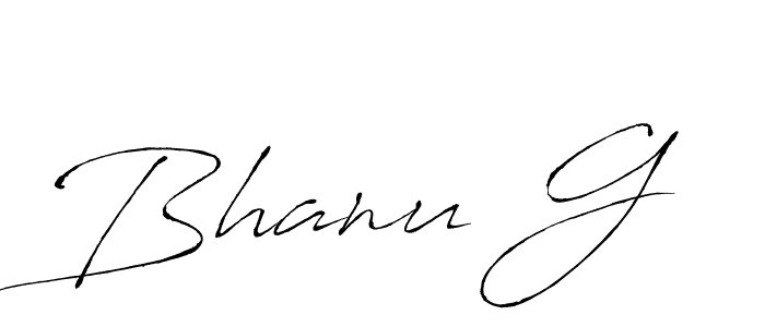 How to make Bhanu G name signature. Use Antro_Vectra style for creating short signs online. This is the latest handwritten sign. Bhanu G signature style 6 images and pictures png