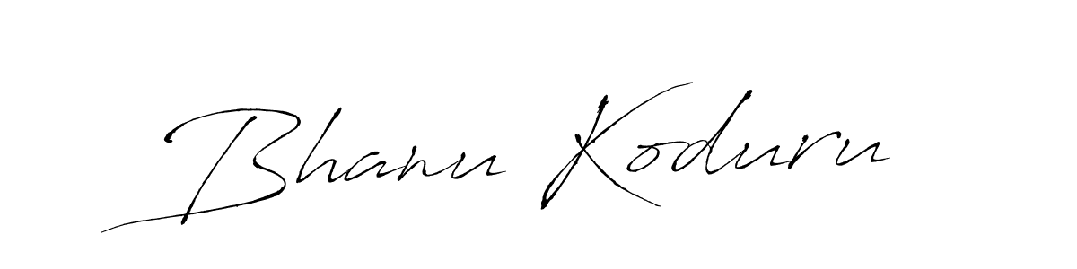 Antro_Vectra is a professional signature style that is perfect for those who want to add a touch of class to their signature. It is also a great choice for those who want to make their signature more unique. Get Bhanu Koduru name to fancy signature for free. Bhanu Koduru signature style 6 images and pictures png