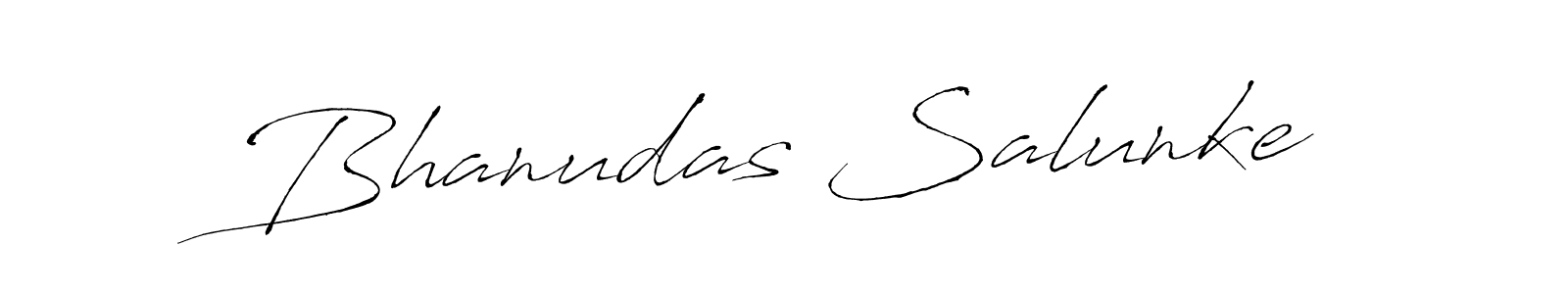 How to make Bhanudas Salunke name signature. Use Antro_Vectra style for creating short signs online. This is the latest handwritten sign. Bhanudas Salunke signature style 6 images and pictures png