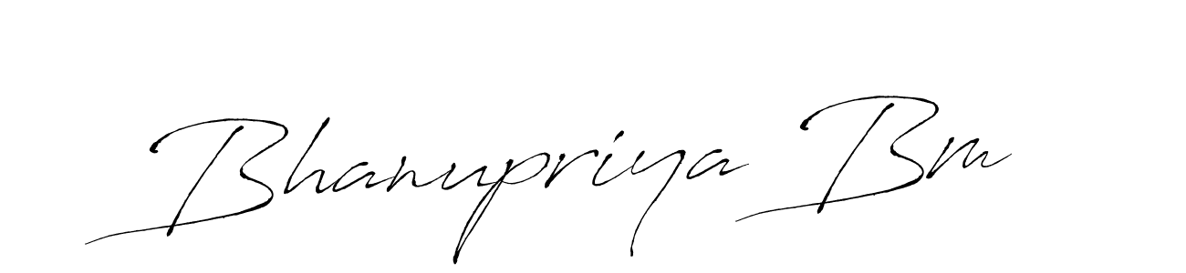 Design your own signature with our free online signature maker. With this signature software, you can create a handwritten (Antro_Vectra) signature for name Bhanupriya Bm. Bhanupriya Bm signature style 6 images and pictures png
