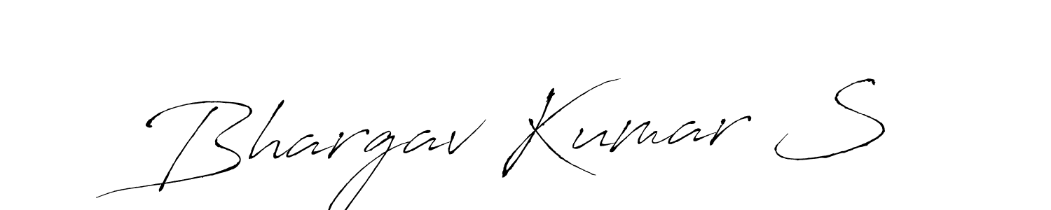 How to make Bhargav Kumar S name signature. Use Antro_Vectra style for creating short signs online. This is the latest handwritten sign. Bhargav Kumar S signature style 6 images and pictures png