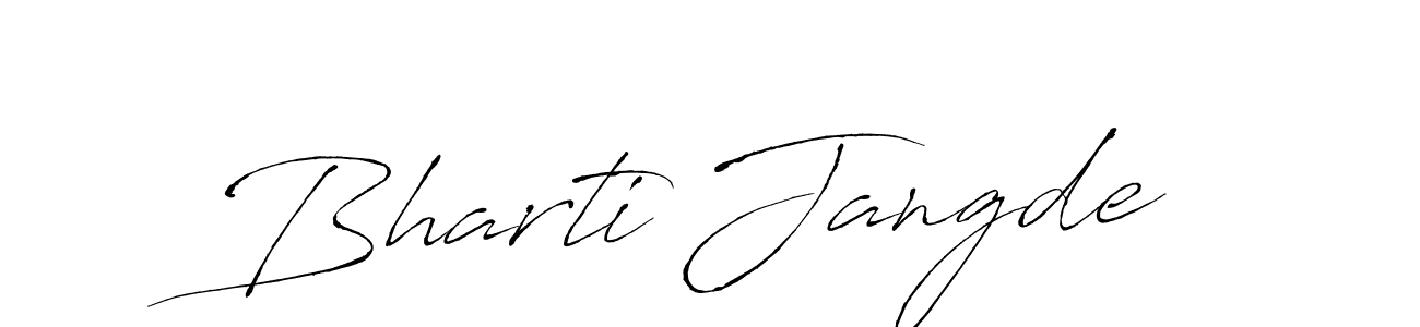 You should practise on your own different ways (Antro_Vectra) to write your name (Bharti Jangde) in signature. don't let someone else do it for you. Bharti Jangde signature style 6 images and pictures png