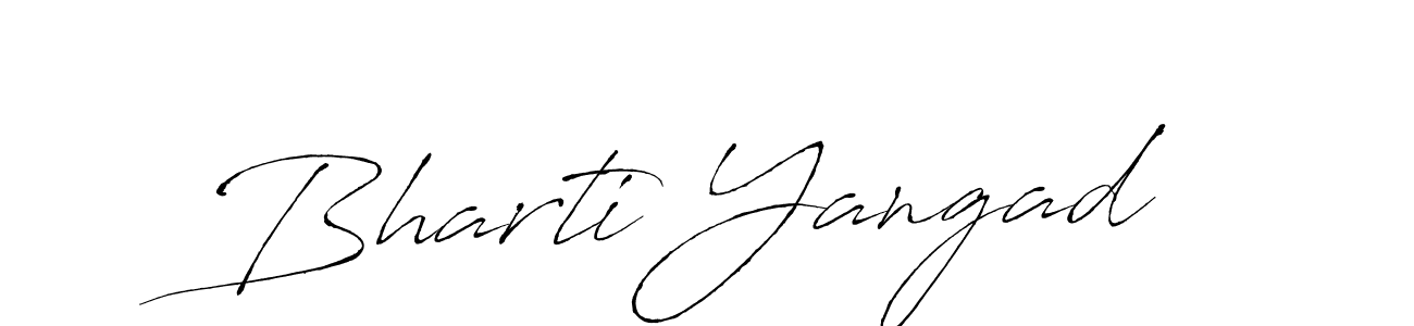 Use a signature maker to create a handwritten signature online. With this signature software, you can design (Antro_Vectra) your own signature for name Bharti Yangad. Bharti Yangad signature style 6 images and pictures png