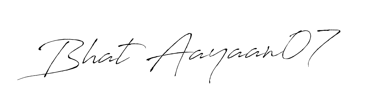 How to make Bhat Aayaan07 name signature. Use Antro_Vectra style for creating short signs online. This is the latest handwritten sign. Bhat Aayaan07 signature style 6 images and pictures png