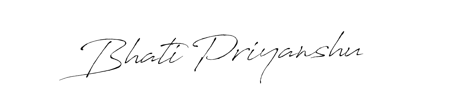 Antro_Vectra is a professional signature style that is perfect for those who want to add a touch of class to their signature. It is also a great choice for those who want to make their signature more unique. Get Bhati Priyanshu name to fancy signature for free. Bhati Priyanshu signature style 6 images and pictures png