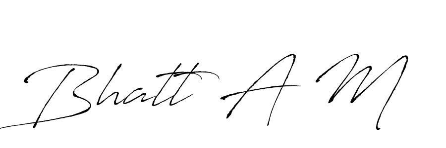 Similarly Antro_Vectra is the best handwritten signature design. Signature creator online .You can use it as an online autograph creator for name Bhatt A M. Bhatt A M signature style 6 images and pictures png