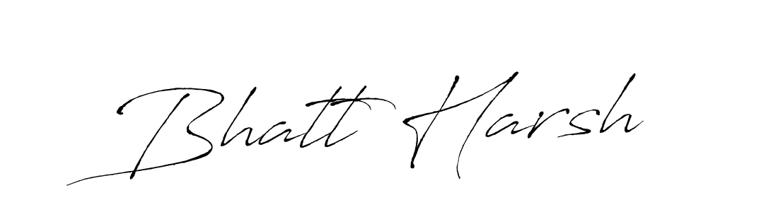 Bhatt Harsh stylish signature style. Best Handwritten Sign (Antro_Vectra) for my name. Handwritten Signature Collection Ideas for my name Bhatt Harsh. Bhatt Harsh signature style 6 images and pictures png