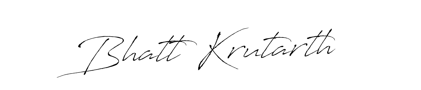 Similarly Antro_Vectra is the best handwritten signature design. Signature creator online .You can use it as an online autograph creator for name Bhatt Krutarth. Bhatt Krutarth signature style 6 images and pictures png