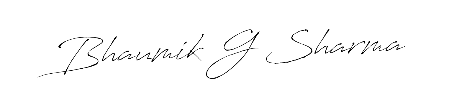 Antro_Vectra is a professional signature style that is perfect for those who want to add a touch of class to their signature. It is also a great choice for those who want to make their signature more unique. Get Bhaumik G Sharma name to fancy signature for free. Bhaumik G Sharma signature style 6 images and pictures png