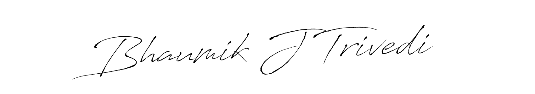 How to make Bhaumik J Trivedi name signature. Use Antro_Vectra style for creating short signs online. This is the latest handwritten sign. Bhaumik J Trivedi signature style 6 images and pictures png