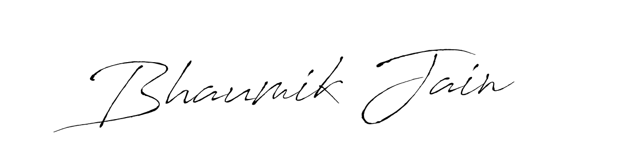 Make a beautiful signature design for name Bhaumik Jain. With this signature (Antro_Vectra) style, you can create a handwritten signature for free. Bhaumik Jain signature style 6 images and pictures png