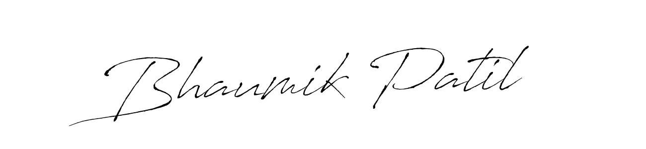 How to make Bhaumik Patil name signature. Use Antro_Vectra style for creating short signs online. This is the latest handwritten sign. Bhaumik Patil signature style 6 images and pictures png