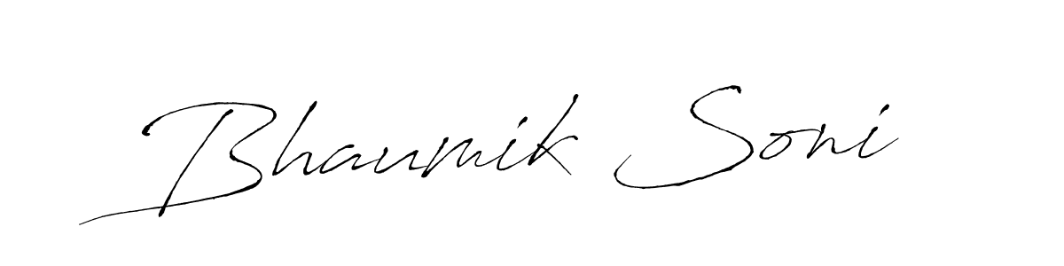 Design your own signature with our free online signature maker. With this signature software, you can create a handwritten (Antro_Vectra) signature for name Bhaumik Soni. Bhaumik Soni signature style 6 images and pictures png