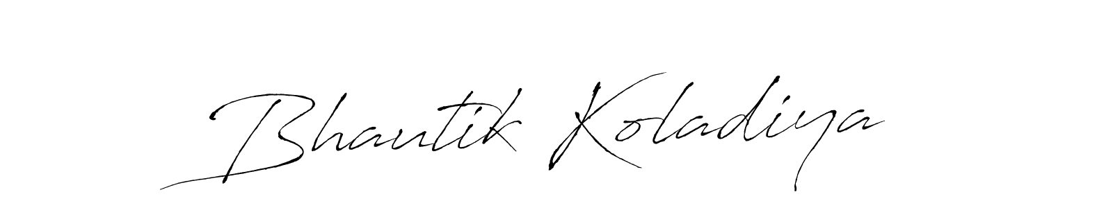 It looks lik you need a new signature style for name Bhautik Koladiya. Design unique handwritten (Antro_Vectra) signature with our free signature maker in just a few clicks. Bhautik Koladiya signature style 6 images and pictures png