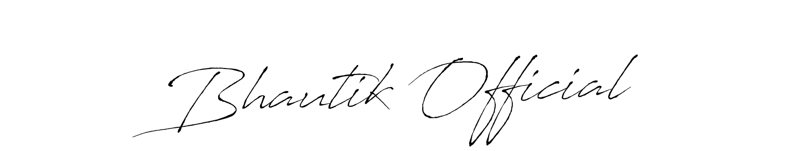 Design your own signature with our free online signature maker. With this signature software, you can create a handwritten (Antro_Vectra) signature for name Bhautik Official. Bhautik Official signature style 6 images and pictures png