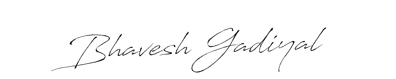 How to make Bhavesh Gadiyal name signature. Use Antro_Vectra style for creating short signs online. This is the latest handwritten sign. Bhavesh Gadiyal signature style 6 images and pictures png