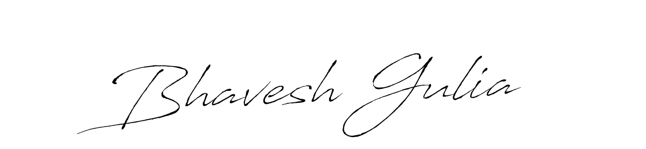 How to make Bhavesh Gulia name signature. Use Antro_Vectra style for creating short signs online. This is the latest handwritten sign. Bhavesh Gulia signature style 6 images and pictures png