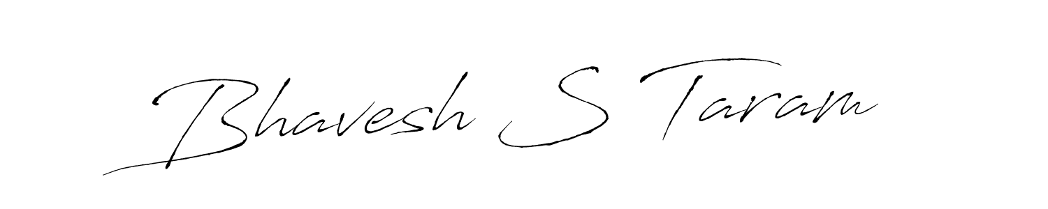 How to make Bhavesh S Taram name signature. Use Antro_Vectra style for creating short signs online. This is the latest handwritten sign. Bhavesh S Taram signature style 6 images and pictures png