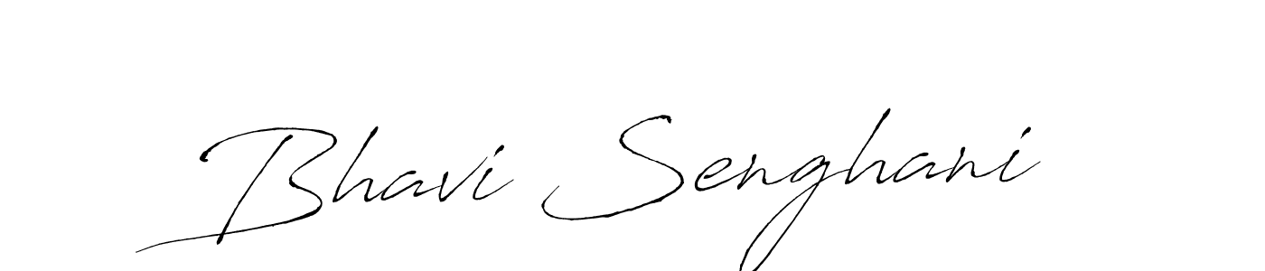 Create a beautiful signature design for name Bhavi Senghani. With this signature (Antro_Vectra) fonts, you can make a handwritten signature for free. Bhavi Senghani signature style 6 images and pictures png