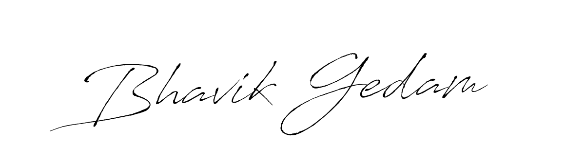 How to make Bhavik Gedam name signature. Use Antro_Vectra style for creating short signs online. This is the latest handwritten sign. Bhavik Gedam signature style 6 images and pictures png